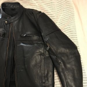 Xelement Black Leather Racing Jacket